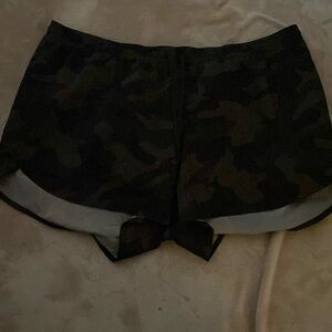 Camo shorts.